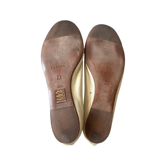 Lanvin signature ballet flats in Cream Soft Leather, Size 38.5 EU - Picture 6 of 13